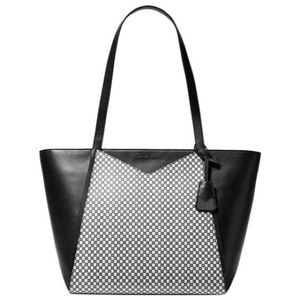 Whitney Large Checkerboard Logo Leather Tote Bag